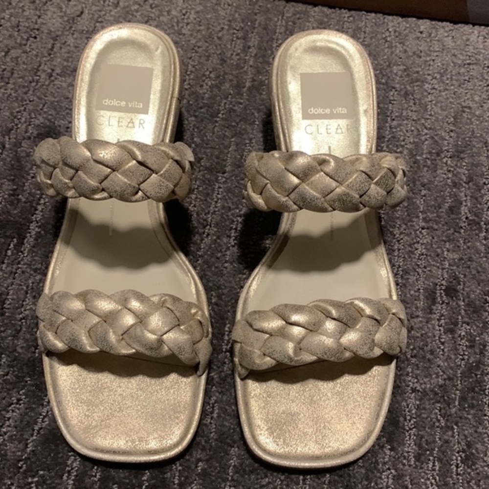 Dolce Vita NEW Ronin Light Gold Braided Sandal - Picture 2 of 7